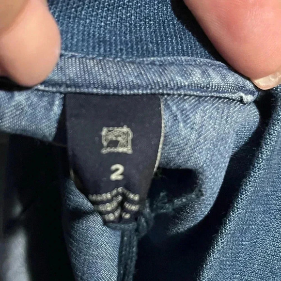 NWT Scotch and soda blue sweatshirt with chambray pleated back size 2 - Picture 5 of 7